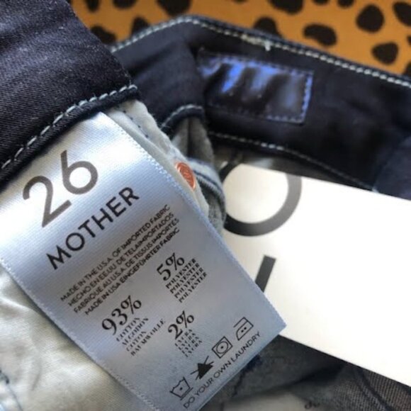 NWT MOTHER THE LOOKER Foulard Me Once Skinny Jeans Blue Tile Print 26 MSRP $228 - Picture 7 of 8